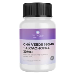 Chá Verde 150mg + Alcachofra 30mg (Melhora digestão e combate colesterol)