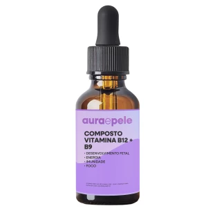 Composto Vitamina B12 + B9 | 30ml (Desenvolvimento fetal, energia, imunidade, foco.)